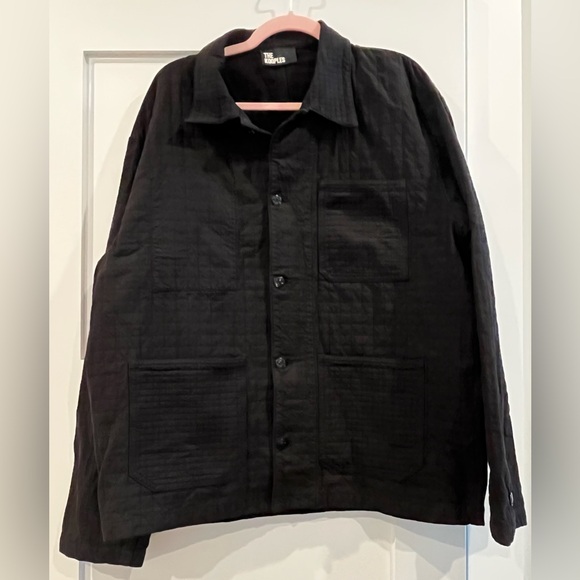 NWT The Kooples Denim Workwear Quilted Jacket in Black - Size M - Picture 3 of 6